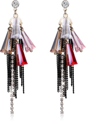 Designer Fashion Tassels Earrings Crystal Crystal Drops & Danglers