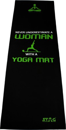 Stag YOGA MANTRA PRINTED MAT WITH BAG 180CM X 60CM Green, Black 6 mm Yoga Mat