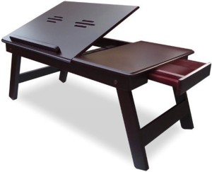 Ebee Wood Portable Laptop Table  (Finish Color - Brown)