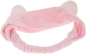 Futurekart Cat Ear Make Up Face Washing Shower Mask Hairband Snood Headband Pink Hair Band  (Pink)