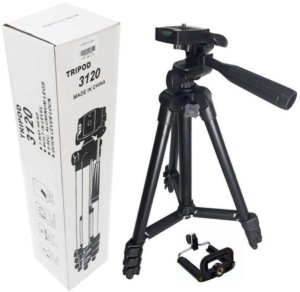 Original Tripod Stand 360 Degree 3120 Portable Digital Camera DSLR Mobile Stand Holder Camcorder Tripod Stand Lightweight Aluminum Flexible Portable Three-way Head Compatible Tripod Mobile Holder Tiktok Tripod Tripod  (Black, Supports Up to 1500 g)