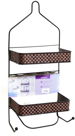 ANH MART Bathroom Shower Caddy Shelves Hanging Caddy for Tall Shampoo and Conditioner Bottles and Other Stainless Steel Wall Shelf  (Number of Shelves - 2, Black)