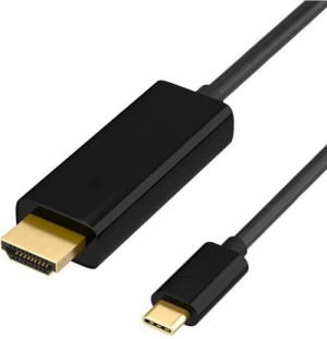 Pitambara USB 3.1 to HDMI 4K Adapter Cables 6.6FT Type C to HDMI Cable 2 m HDMI Cable  (Compatible with Mackbook, Type C Laptop, Black, One Cable)
