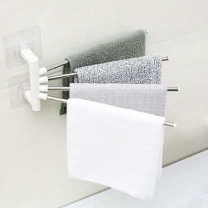 Xtag Four Bar Wall-Mounted Towel Hanger/Rotating Holder Steel Towel Holder  (Steel, Plastic)