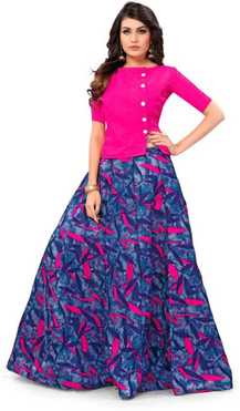 Printed Semi Stitched Lehenga Choli
