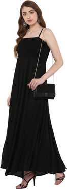 Solid Cotton Rayon Blend Stitched Straight Gown