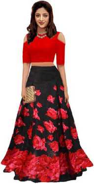 Printed Semi Stitched Lehenga & Crop Top