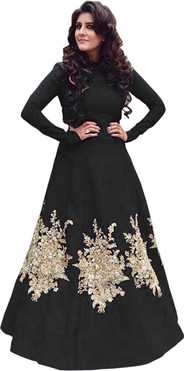 Embroidered Art Silk Semi Stitched Flared/A-line Gown