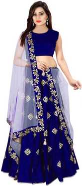 Embroidered Semi Stitched Lehenga Choli