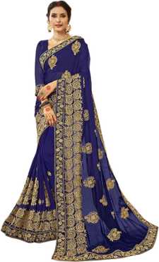 Embroidered Fashion Georgette Saree