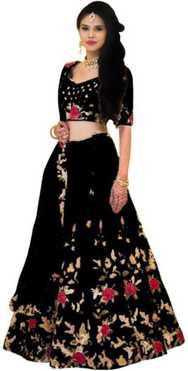 Embroidered Semi Stitched Lehenga Choli
