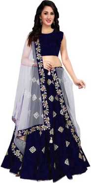 Embroidered Semi Stitched Lehenga Choli