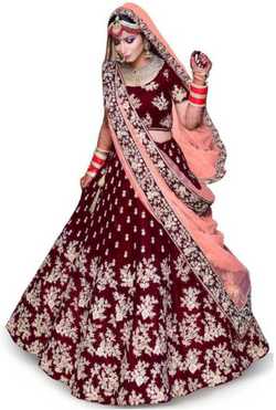 Embroidered Semi Stitched Lehenga Choli