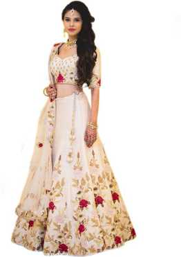Embroidered Semi Stitched Lehenga Choli