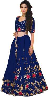 Embroidered Semi Stitched Lehenga Choli