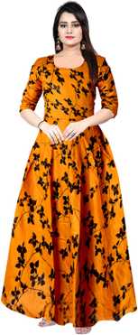 Printed Rayon Blend Stitched Anarkali Gown