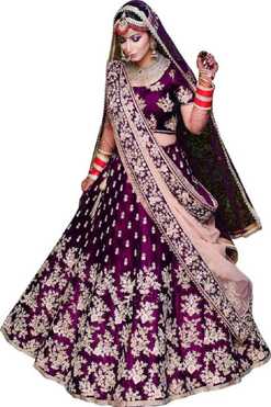 Embroidered Semi Stitched Lehenga Choli
