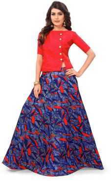 Printed Semi Stitched Lehenga & Crop Top