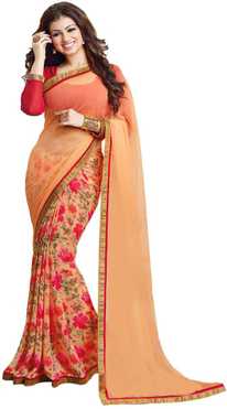 Floral Print Daily Wear Georgette, Chiffon Saree