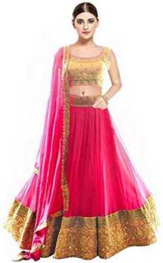 Embroidered Semi Stitched Lehenga Choli