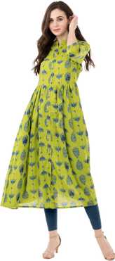 Women Printed Pure Cotton Flared Kurta