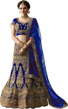 Embroidered Semi Stitched Lehenga Choli