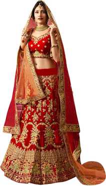 Embroidered Semi Stitched Lehenga Choli