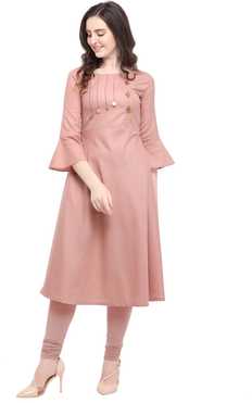 Women Solid Pure Cotton A-line Kurta