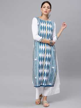 Women Printed Poly Crepe Straight Kurta