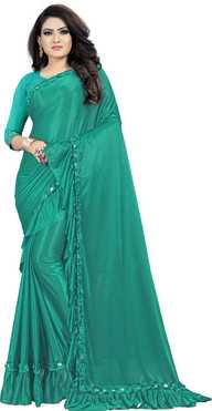 Plain, Solid Bollywood Lycra Blend Saree