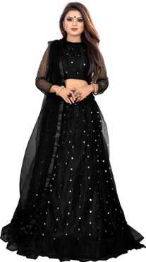 Embroidered Semi Stitched Lehenga & Crop Top