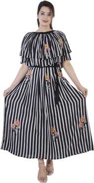 Printed Rayon Blend Stitched Straight Gown
