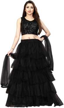 Embroidered Semi Stitched Lehenga Choli