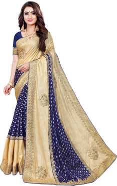 Embroidered Bollywood Lycra Blend Saree