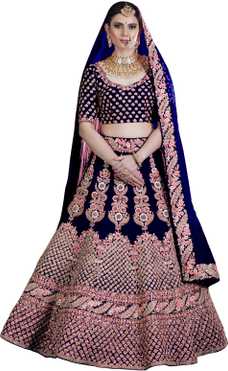 Embroidered Semi Stitched Lehenga Choli