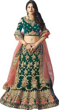 Embroidered Semi Stitched Lehenga Choli