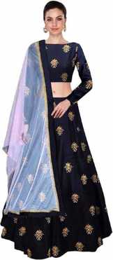 Embroidered Semi Stitched Lehenga Choli