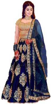 Embroidered Semi Stitched Lehenga Choli