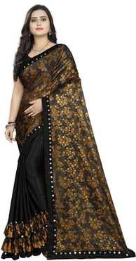 Printed, Floral Print Fashion Lycra Blend Saree