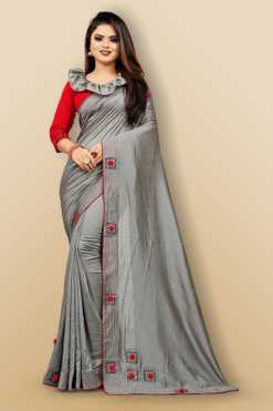 Solid Fashion Vichitra Saree