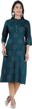 Women Printed, Block Print Rayon Straight Kurta