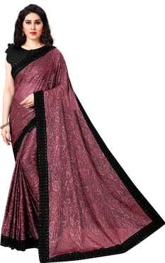 Woven, Embellished Fashion Lycra Blend Saree