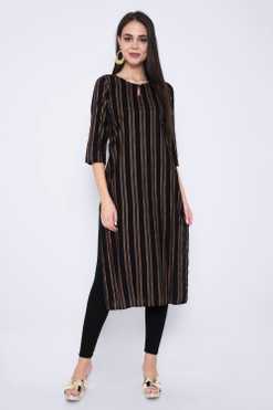 Women Printed Rayon Straight Kurta
