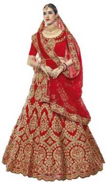 Embroidered Semi Stitched Lehenga Choli
