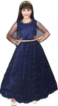 Solid Net Semi Stitched Anarkali Gown