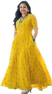 Embellished Rayon Blend Stitched Anarkali Gown