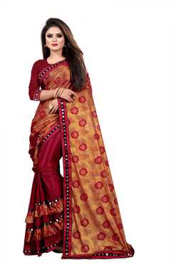 Printed, Floral Print Fashion Lycra Blend Saree