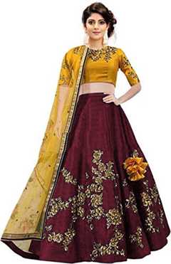Embroidered Semi Stitched Lehenga Choli