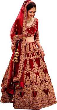 Embroidered Semi Stitched Lehenga Choli