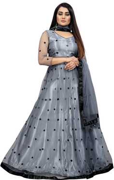 Embroidered Semi Stitched Lehenga Choli
